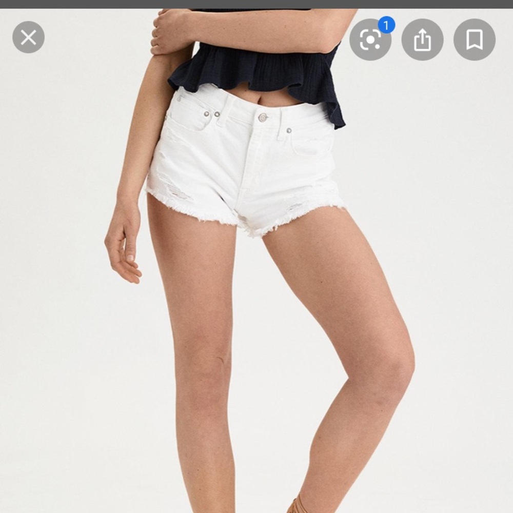 high rise shortie jean shorts